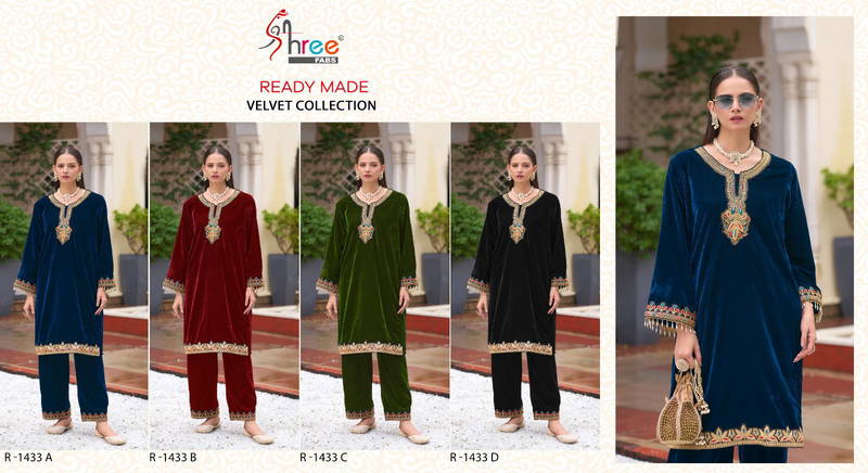 R 1433 Shree Velvet Cord Set Winter Wear Top With Bottom Wholesale Shop In Surat